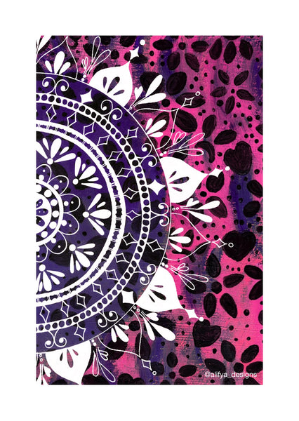 Pink Floral Mandala Art Print