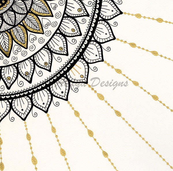 Gold Geometric Mandala Art Print