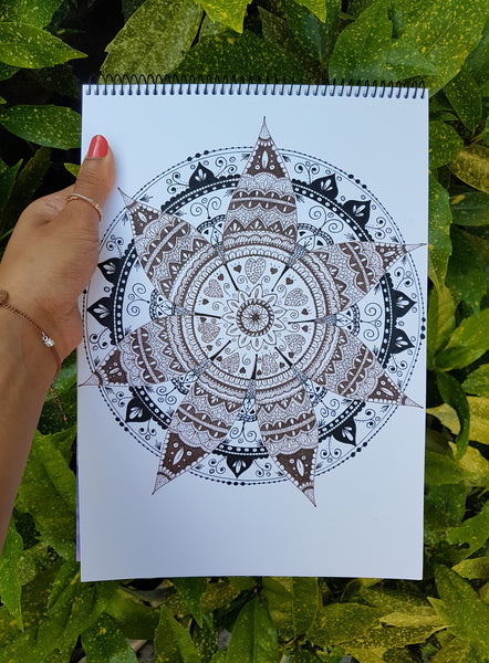 Intricate Sepia Mandala Art Print