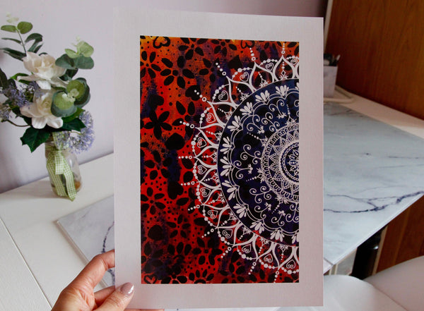Colourful Set of 2 Geometric Mandala Art Prints