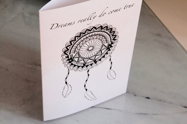 'Dreams Really do Come Through' Dreamcatcher Greeting Card